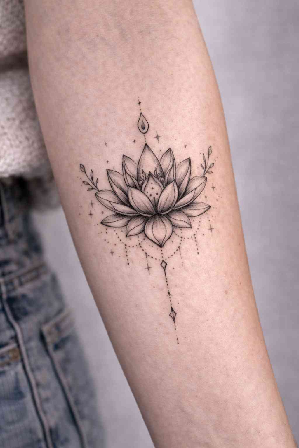 tatuaż kwiat lotosu