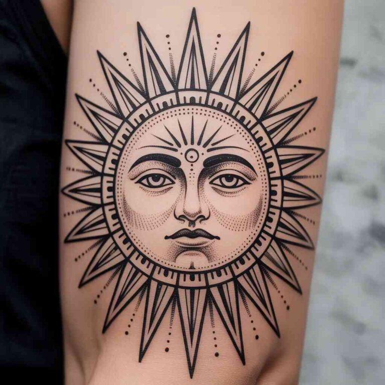 tatuaż słońce