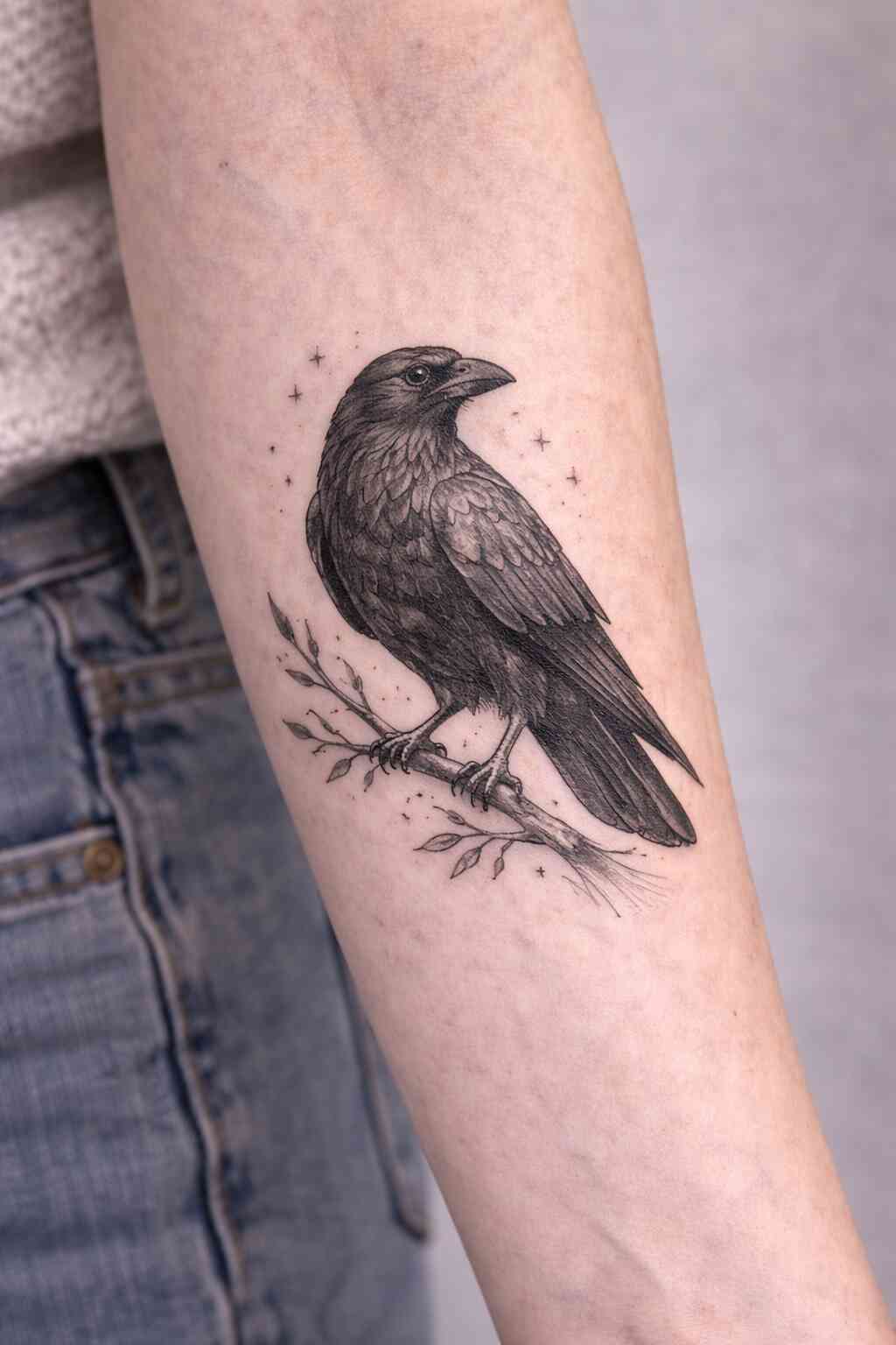 tatuaż kruk